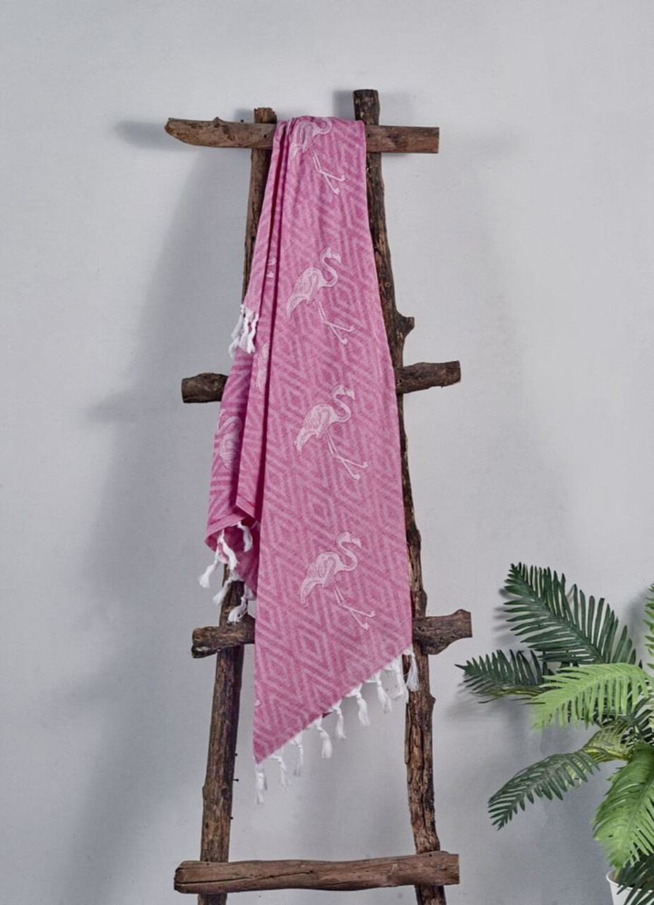 Prosop de plaja, L'essentiel Maison, Flamingo, Fucsia - imagine 4